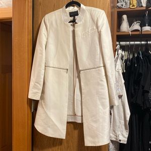 BCBG Long White Blazer